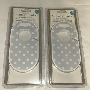 Koala baby lot of 2 NEW UNOPENED 5 pack
 6”L closet dividers with labels
